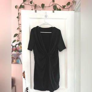 Black short sleeved dress